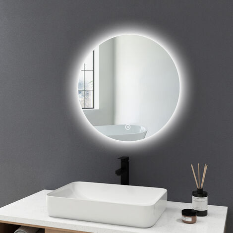 Miroir mural LM04 avec éclairage LED fixation murale pour la salle de bain  I  –