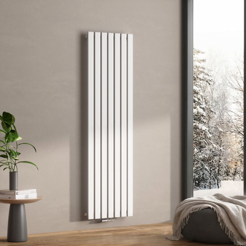 Radiateur eau chaude Vertical plat Design Radiateur chauffage centrale monocouche Blanc - 180x54cm - 1107W - Meykoers