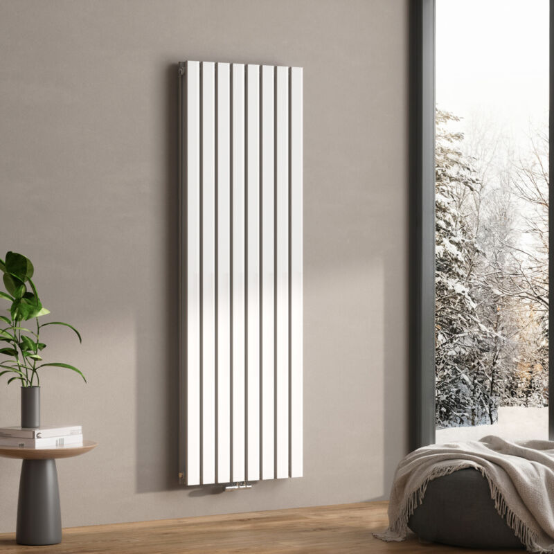 Meykoers - Radiateur eau chaude Vertical plat Design Radiateur chauffage centrale double couche Blanc - 180x62cm - 2227W
