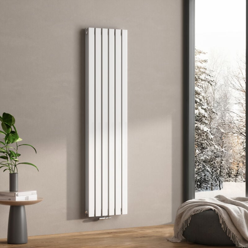 Meykoers - Radiateur eau chaude Vertical plat Design Radiateur chauffage centrale double couche Blanc - 180x46cm - 1670W