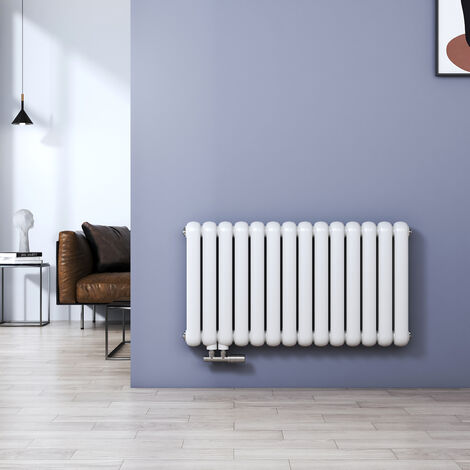 Meykoers Radiatore tubolare bianco Orizzontale Radiatore ad Acqua Calda