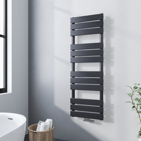 Meykoers Sèche-serviettes eau chaude Anthracite 120x40cm Vertical Central 667W Radiateur sèche-serviette