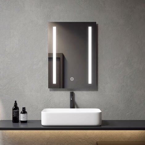 Meykoers Specchi per bagno LED, Risparmio Energetico IP44 Specchio da Parete