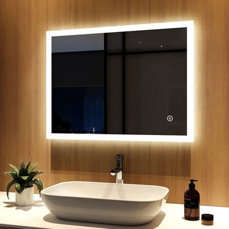 Specchio Bagno con LED 90x70 cm Antiappannamento e Interruttore Touch –  acquista su Giordano Shop