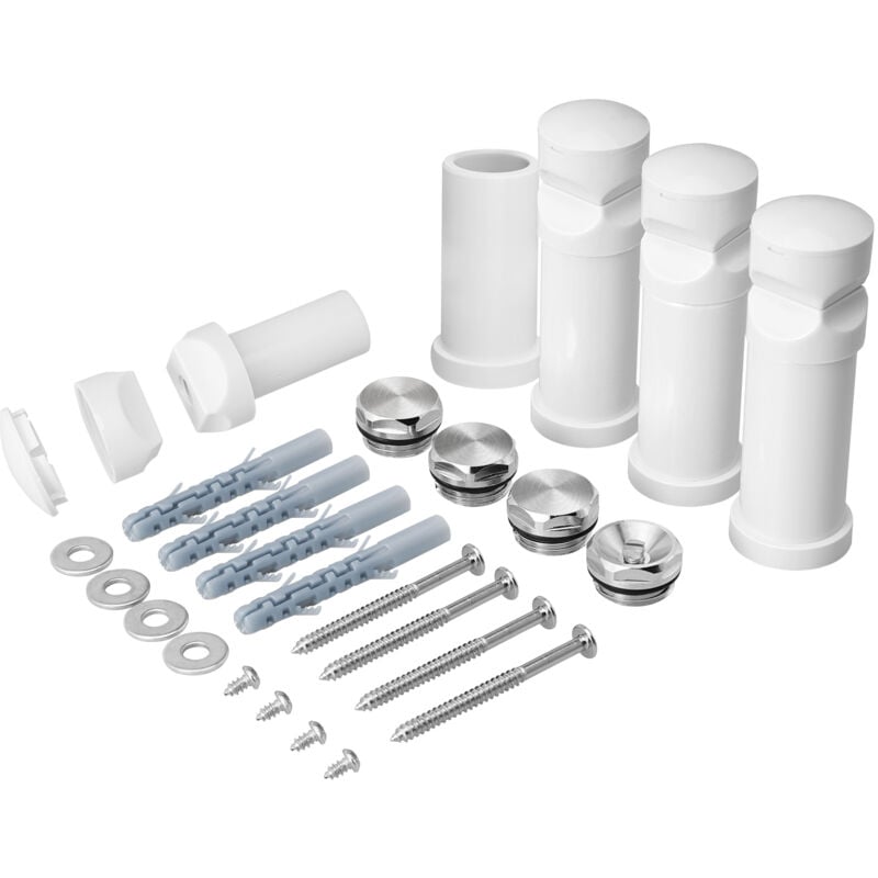 Support de montage pour radiateur sèche-serviettes, Blanc abs support kit, pour distance entre les tuyaux de 37 à 40 mm de Porte-serviettes - Meykoers