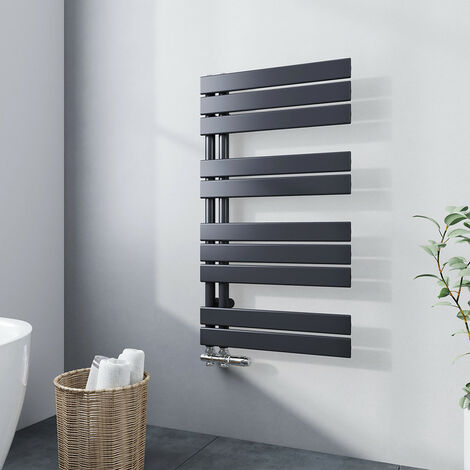 Scaldasalviette Termoarredo OCEAN ITALY 1200x600mm - Acciaio Al Carbonio, Riscaldamento Ad Acqua, Colore Antracite