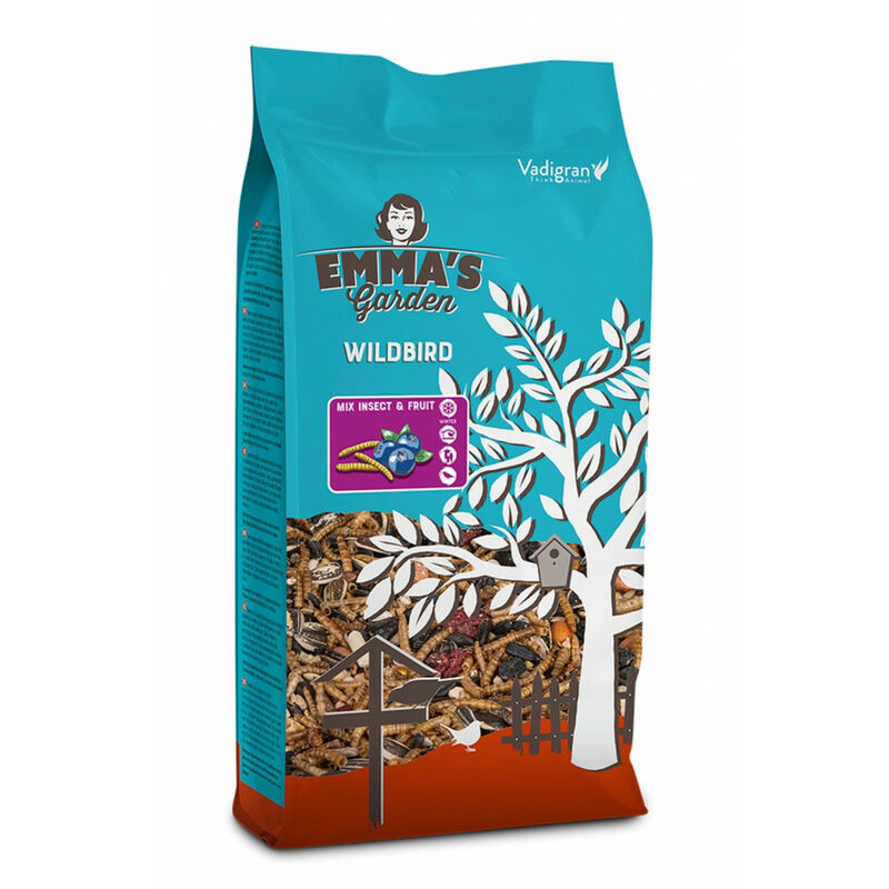 

Mezcla de insectos y frutas, 850 g, Emma's Garden, para pájaros.