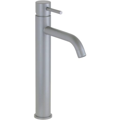 Mezclador alto redondo para lavabo en color gris metalizado Pollini Jessy Color MXLHMCMMCA1  Gris Metalizado
