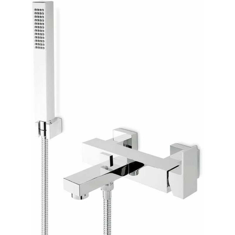 

Newform Rubinetterie - Mezclador de baño externo con soporte de ducha de pared Newform Ergo-Q 66440C | Cromo