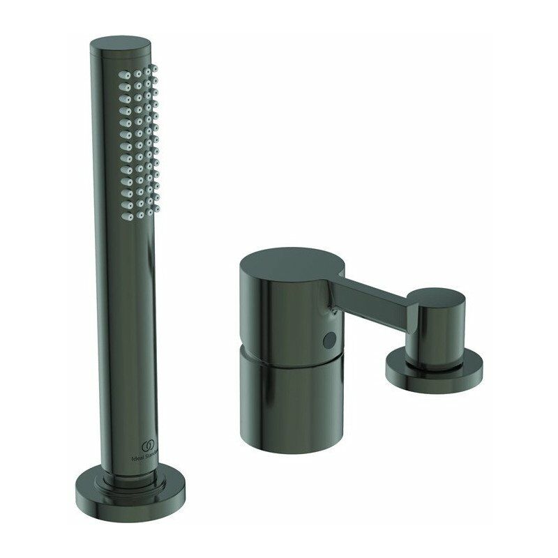 

Ideal - Mezclador de bañera de 3 orificios de sobremesa JOY sin caño cromado con ducha de mano batiente y desviador STANDARD