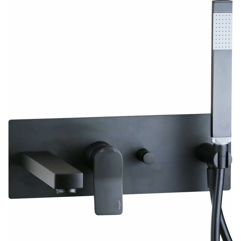 

Mezclador de bañera empotrado de pared con ducha de mano de un chorro Paffoni Tilt TI001 | Negro mate