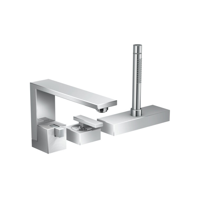 

Hansgrohe - Mezclador de bañera monomando AXOR Edge de 3 agujeros, corte de diamante., color: cromado - 46431000