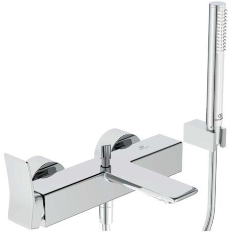 Mezclador de baño CHECK cromado expuesto con varilla-HB, flexo de ducha, soporte de pared IDEAL STANDARD