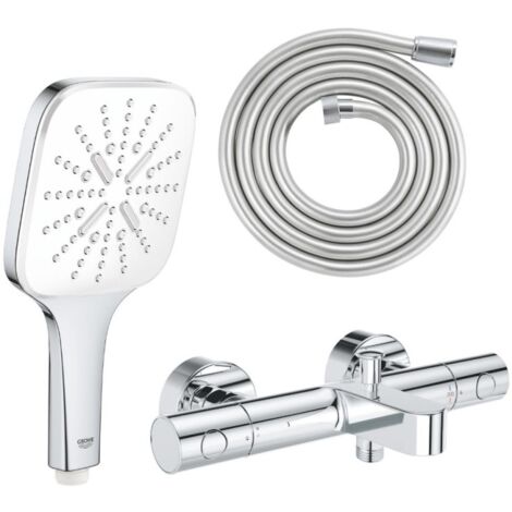 Mezclador de baño-ducha GROHE Precision Get con teleducha Vitalio Smartactive 130 Cube de 3 chorros y flexo de 200cm