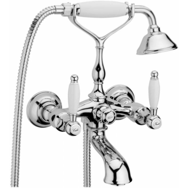 

Webert Rubinetteria - Mezclador de baño externo completo en estilo antiguo Webert Dorian DO720201 | Cromo