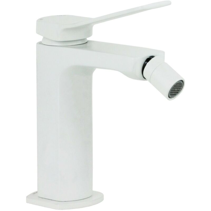 

Mezclador de bidé de latón con aireador M24x1 Tilt TI131-TI135 | Blanco mate - Sin Desagüe - Paffoni