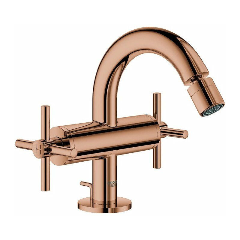 

Grohe - Mezclador de ducha de pared Atrio 24027 Mango en cruz de oro rosa brillante
