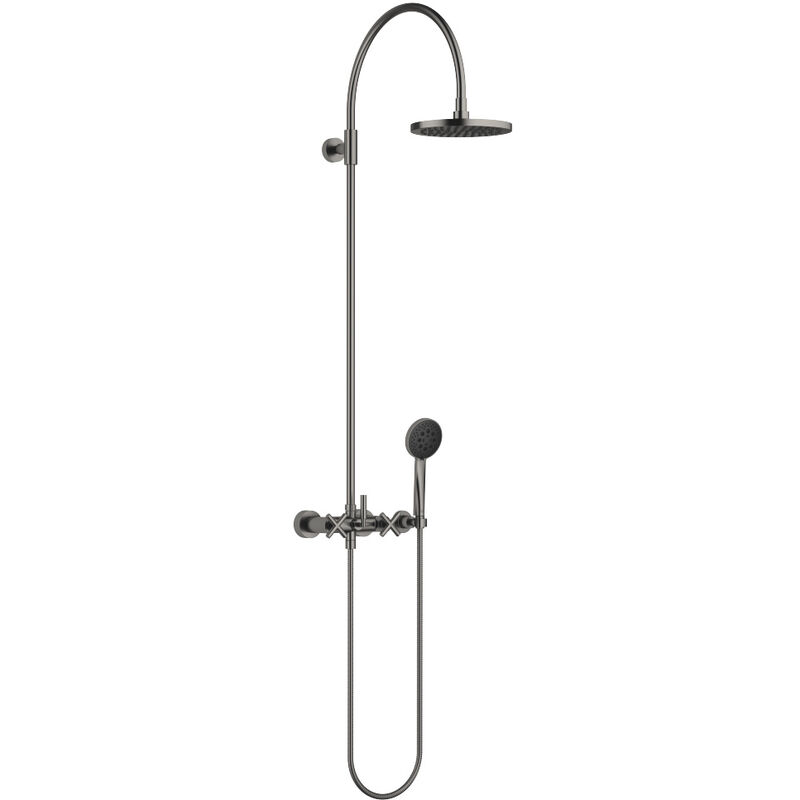 

Dornbracht Tara Showerpipe con mezclador de ducha, sin teleducha, ducha de pie de proyección 420 mm, 26632892, color: Platino oscuro mate