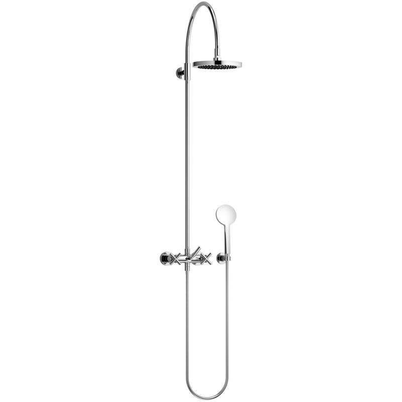 

Dornbracht Tara Showerpipe con mezclador de ducha, sin teleducha, ducha de pie de proyección 420 mm, 26632892, color: latón cepillado - 26632892-28