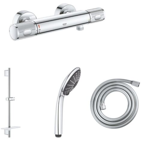 Mezclador de ducha GROHE Precision Feel con teleducha Vitalio Joy 110 Massage de 3 chorros, barra de ducha y flexo de 175 cm