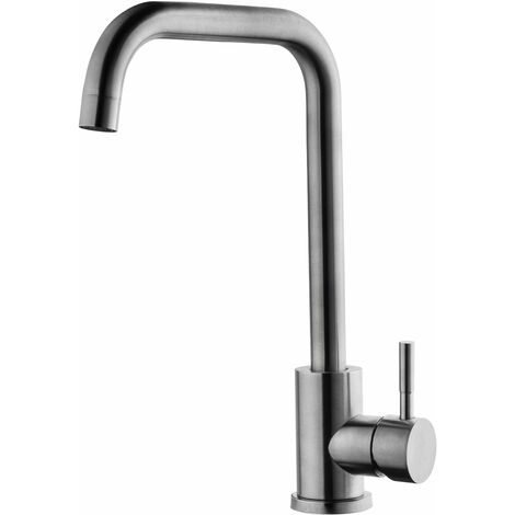 Mezclador de fregadero de cocina de caño alto en acero inoxidable 304 Nice 800037AS acero inoxidable cepillado - acero inoxidable cepillado