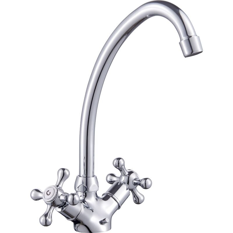 

Grifo mezclador de cocina caño alto cromado FEDLEEN BY EUROSANIT