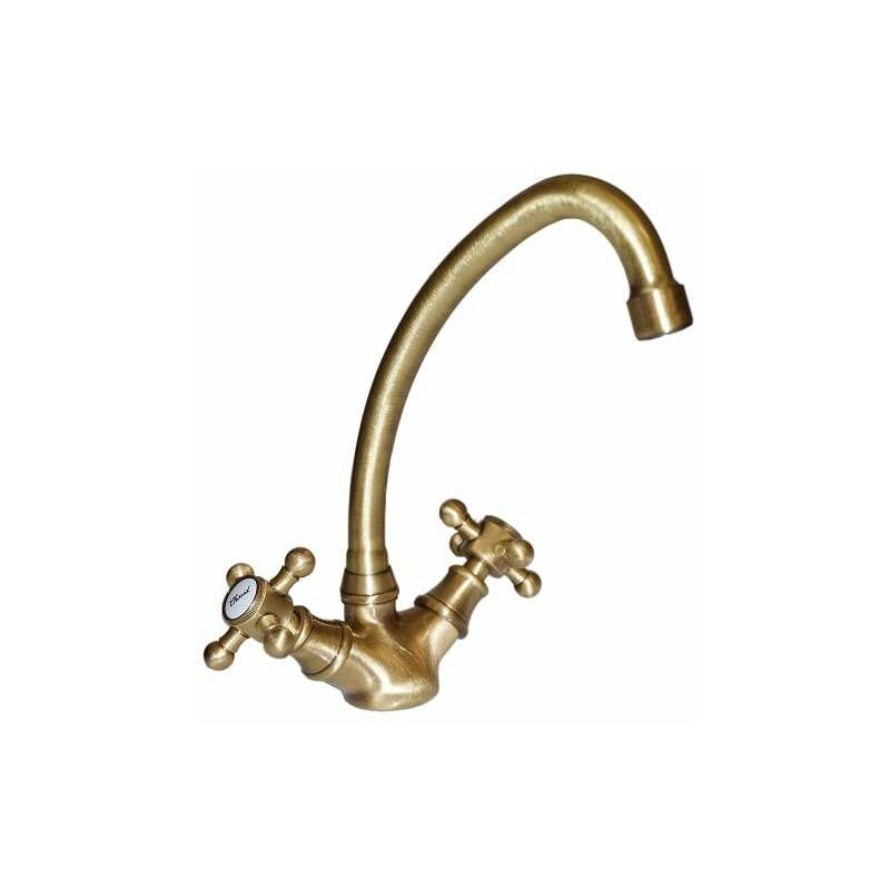 

Pf Robinetterie - Mezclador de fregadero Tiffany : Pico giratorio de bronce viejo