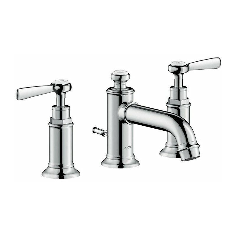 

Hansgrohe - Mezclador de lavabo 30, 3 orificios, manillas, tirador y desagüe níquel cepillado