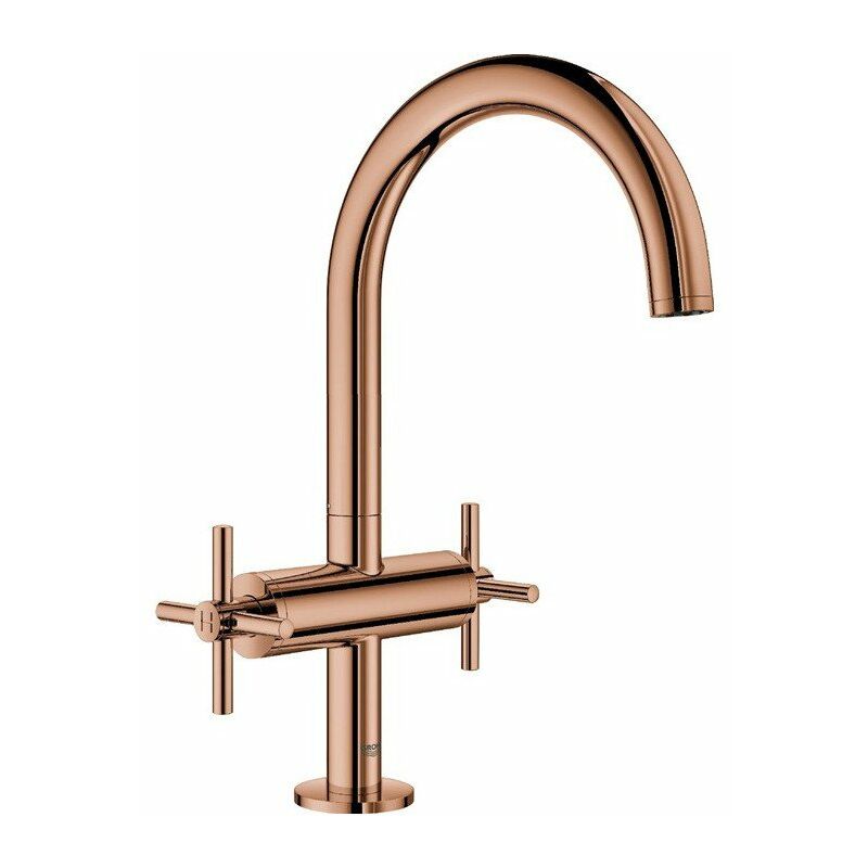 

Grohe - Mezclador de lavabo Atrio 21019 DN15 Tamaño L Mango cruzado en oro rosa brillante
