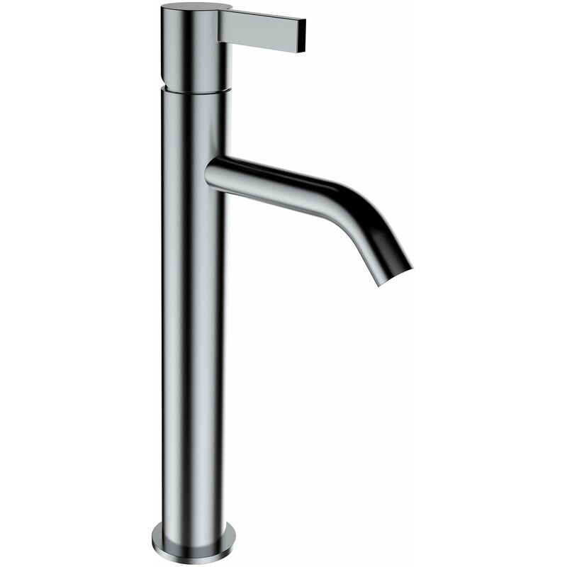 

Mezclador de lavabo con pedestal Kartell en ejecución, caño fijo, sin válvula de desagüe, proyección 125 mm, color: acero inoxidable pulido
