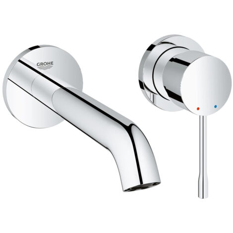 Mezclador de lavabo de 2 agujeros DN15 de Grohe Essence, para montaje mural, proyección 183mm, color: cromado - 19408001