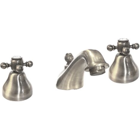 Mezclador de lavabo de 3 orificios con caño fijo Tiffany Níquel Satinado