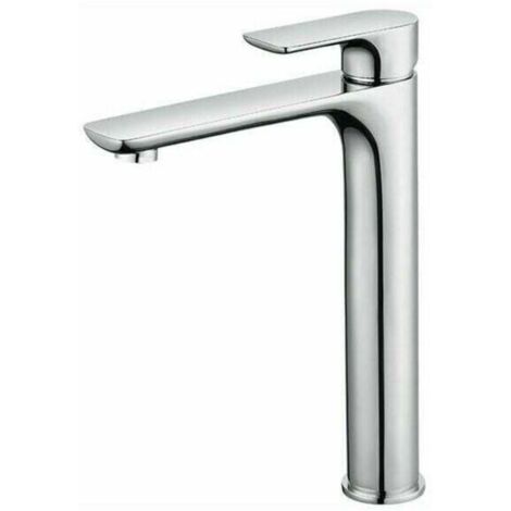 Mezclador de lavabo de diseño con caño alto, grifo grande de baño cromado con aireador extraíble, grifo de lavabo de latón, grifo de baño alto - MSBD