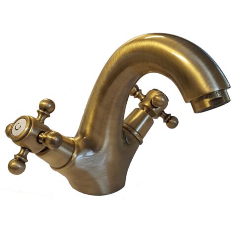 Mezclador de lavabo de encastre fijo Tiffany en bronce envejecido