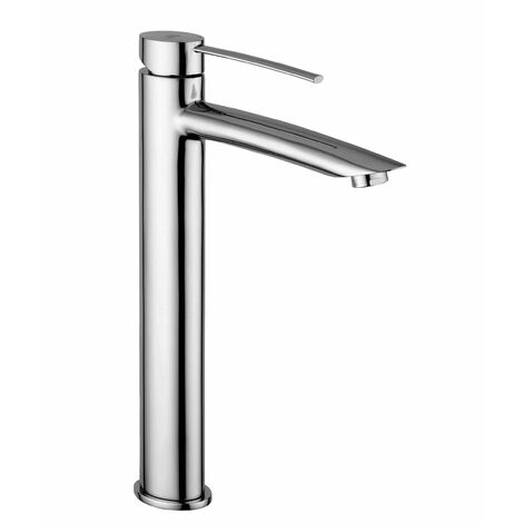Mezclador de lavabo de latón con caño alto Paffoni BERRY BR081CR Cromo - Sin Desagüe