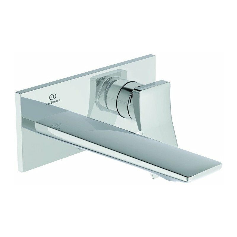 

Ideal - Mezclador de lavabo de pared CHECK proyección 180mm cromo con rosetón cuadrado, kit 2 STANDARD