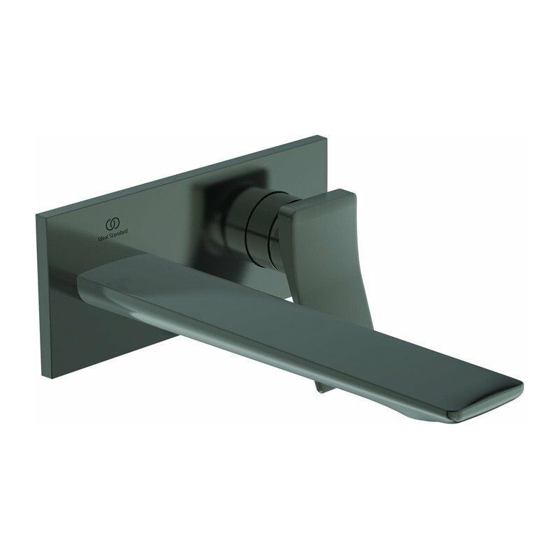

Ideal - Mezclador de lavabo de pared CHECK proyección 225 mm gris magnético con roseta cuadrada, kit 2 STANDARD