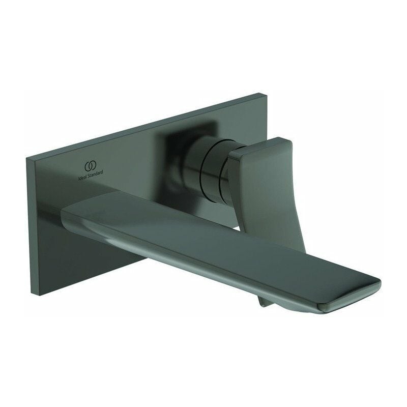 

Ideal - Mezclador de lavabo de pared CHECK, saliente 180 mm, gris magnético con roseta cuadrada, kit 2 STANDARD