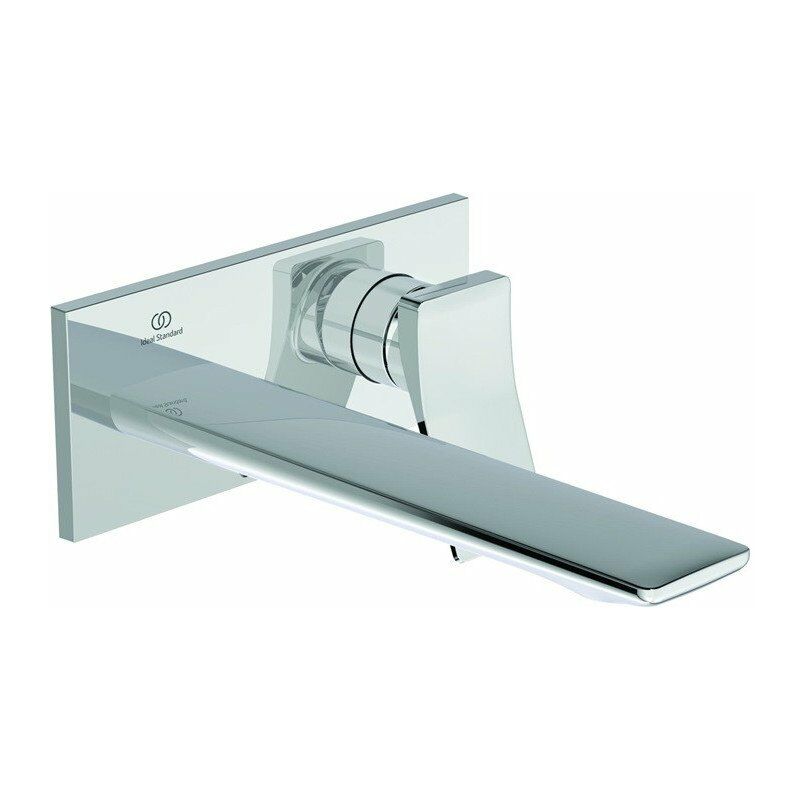 

Ideal - Mezclador de lavabo de pared CHECK saliente 225 mm cromado con rosetón cuadrado, kit 2 STANDARD