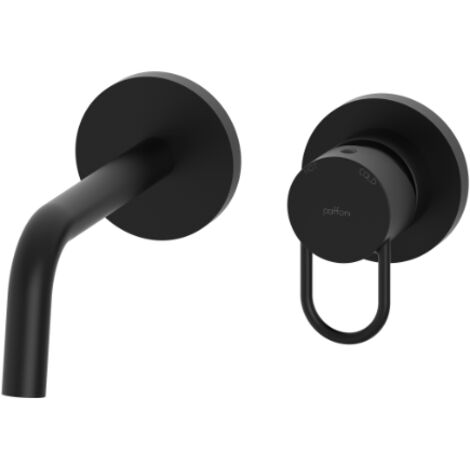 Mezclador de lavabo de pared con caño de 178 mm en negro mate Paffoni Joker JK006NO70  Negro mate - 178 mm