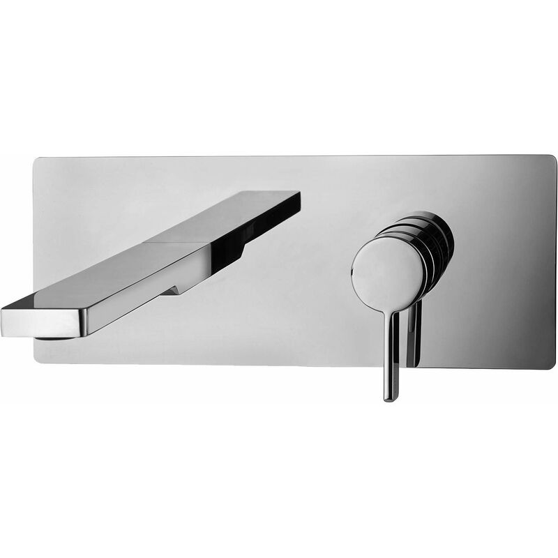 

Mezclador de lavabo de pared con placa Paffoni Rock RO104-RO105-RO106 | Cromo - 240 mm