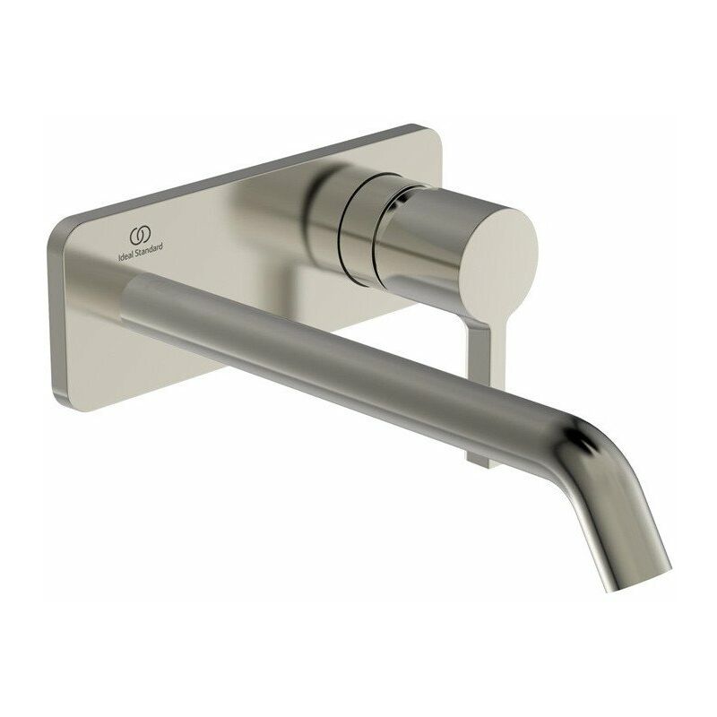 

Ideal - Mezclador de lavabo de pared JOY proyección 225 mm rosetón cuadrado Storm plateado, kit 2 STANDARD