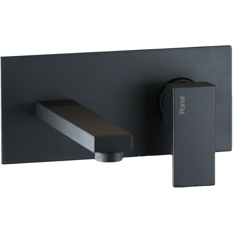 

Mezclador de lavabo de pared negro mate Ponsi Italia R BTITRKLA19 | Negro mate