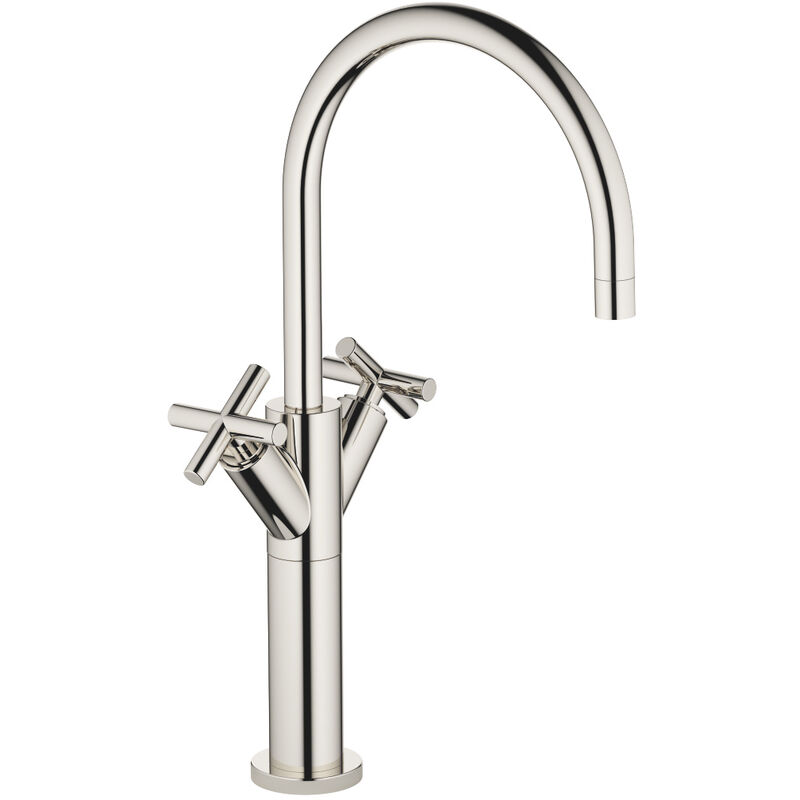 

Dornbracht Tara mezclador monomando de lavabo con pie elevado sin desagüe automático, proyección 200 mm, 22533892, color: de platino - 22533892-08