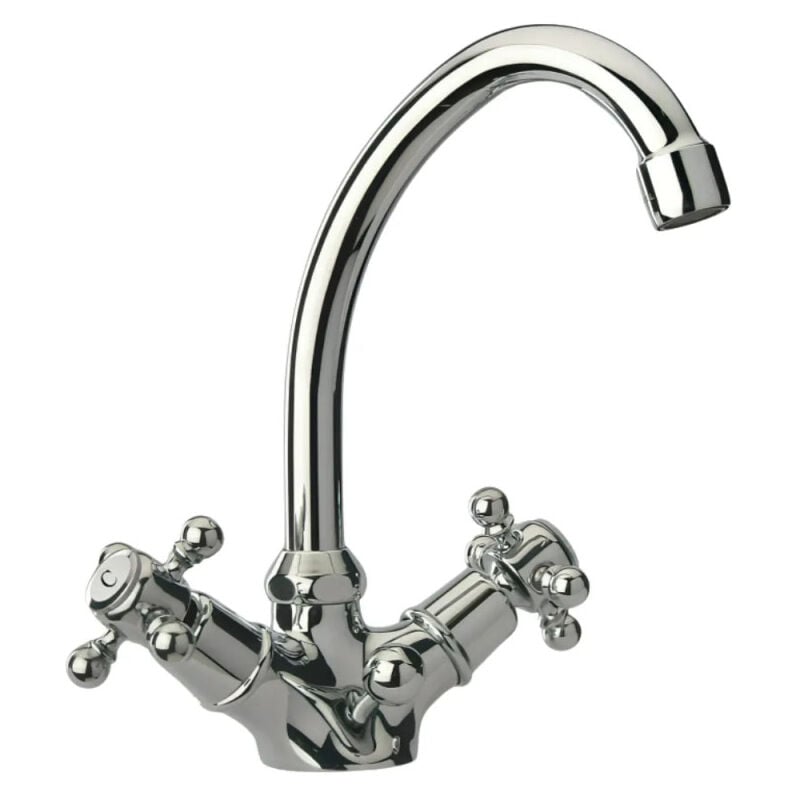 

Mezclador de lavabo de un solo agujero cromado, caño giratorio TIFFANY
