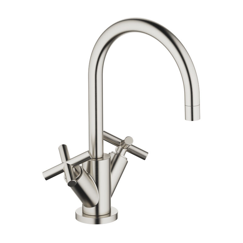 

Dornbracht Tara mezclador de lavabo de un orificio, con desagüe automático, 165 mm de proyección, 22513892, color: Mate platino - 22513892-06