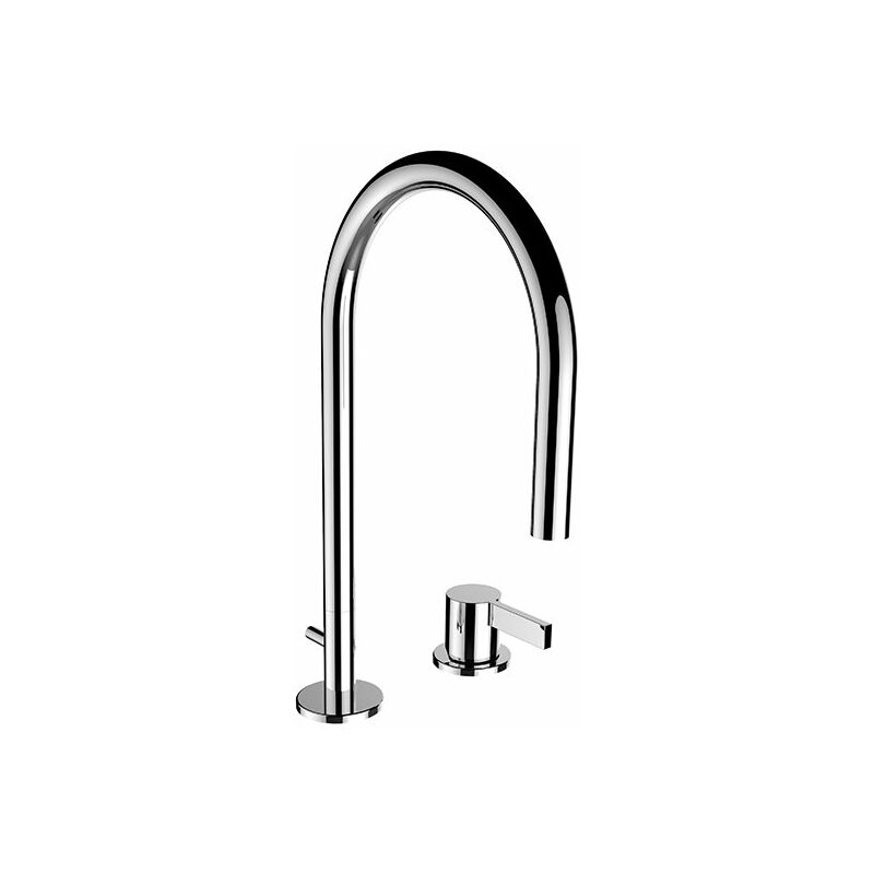 

Mezclador de lavabo Laufen Kartell de 2 agujeros, caño giratorio, con válvula de purga, proyección 166 mm, cromado - H3113320042211