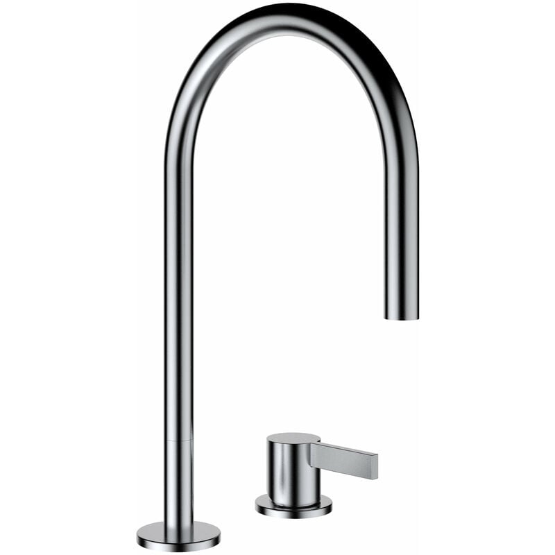 

Mezclador de lavabo Laufen Kartell de 2 orificios, caño giratorio, sin válvula de desagüe, proyección 166 mm, color: acero inoxidable pulido