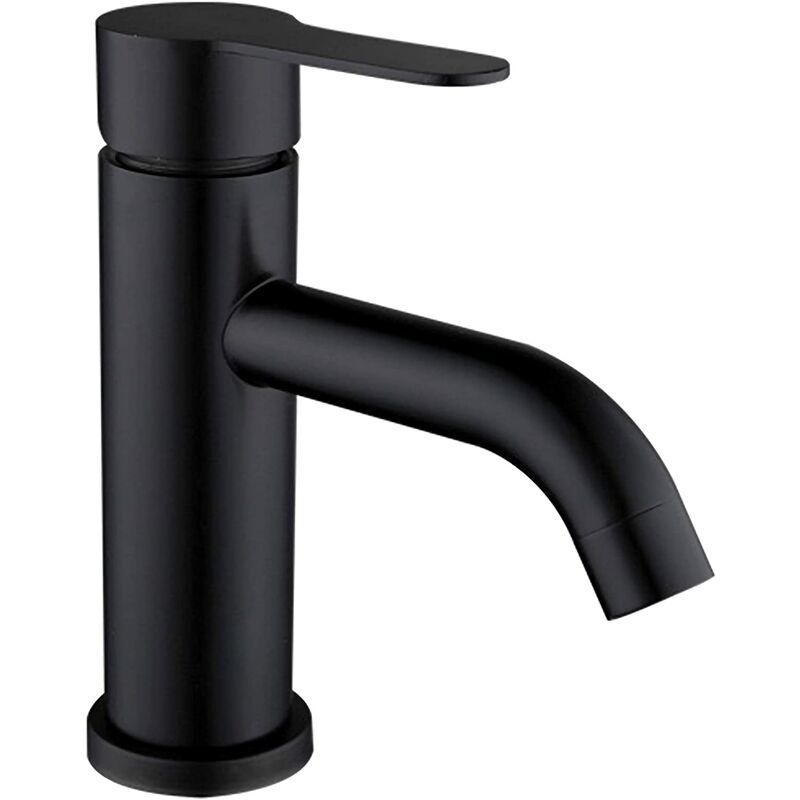 

Mezclador de lavabo negro con acero inoxidable para agua fría y caliente en cocina y baño