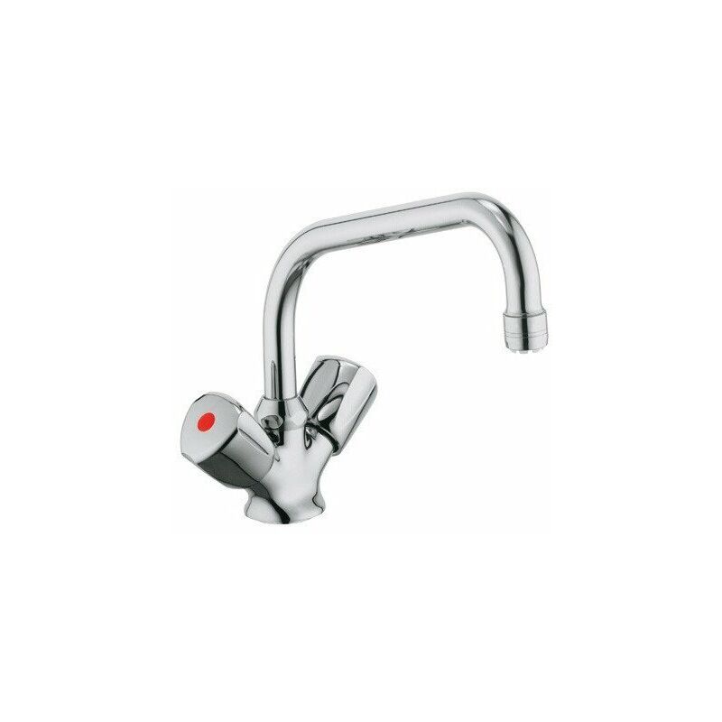 

Mezclador de lavabo STANDARD DN 15, para tanque de almacenamiento sin presión con mango Terralux, plástico cromado KLUDI